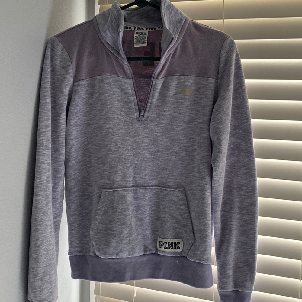 purple quarter zip from victoria secret’s pink. adult xs